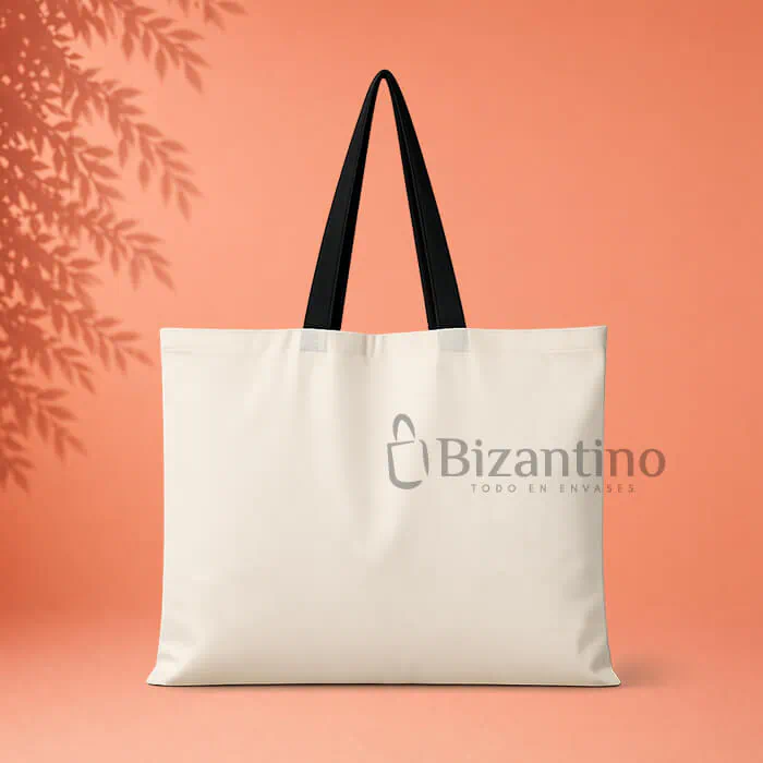 Bolsa de Algodón Crudo Asa Negra 40x60