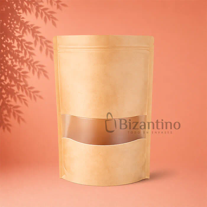 Saco Doypack con ventana 26x35 cm