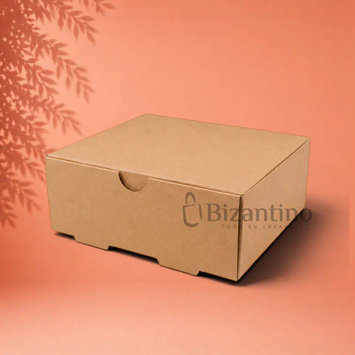 Caja kraft sin ventana 16x16x5.5 cm.