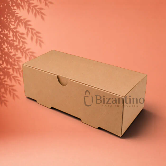 Caja kraft sin ventana 20x14x8.5 cm.