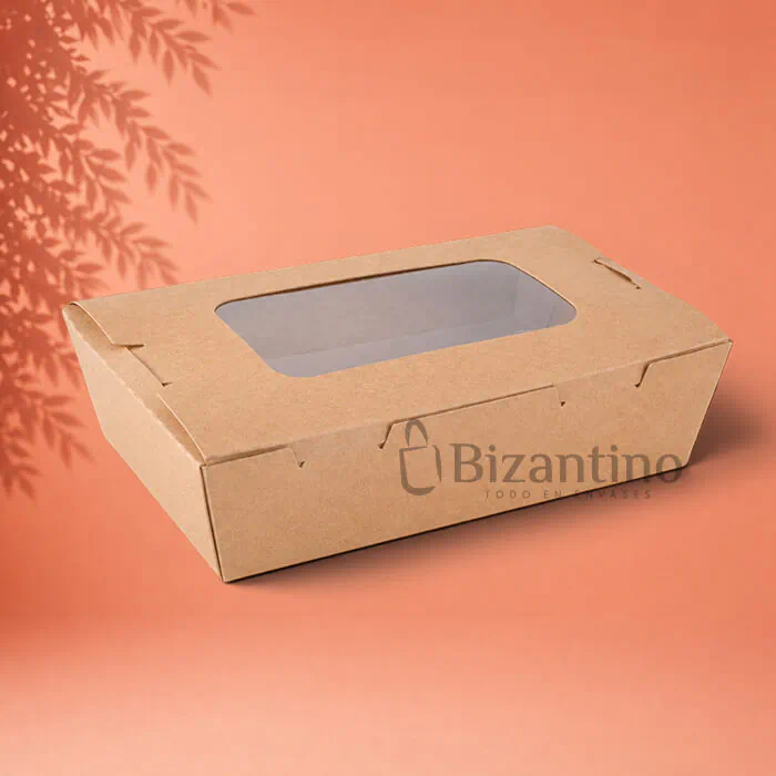Caja kraft ventana 1600 ml. (21x15x6 cm)