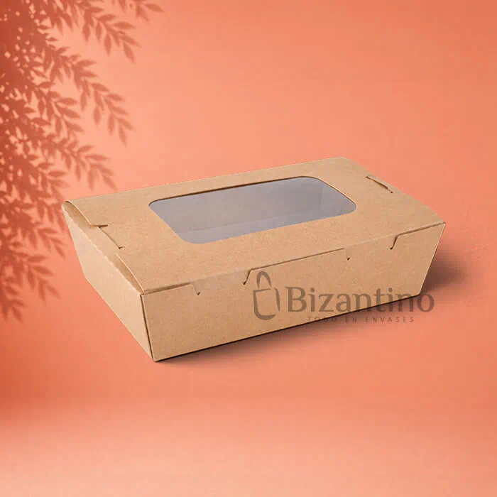 Caja kraft ventana 900 ml. (17x13x5 cm)