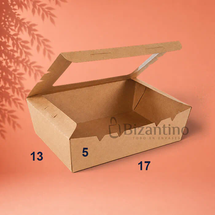 Caja kraft ventana 900 ml. (17x13x5 cm)(2)