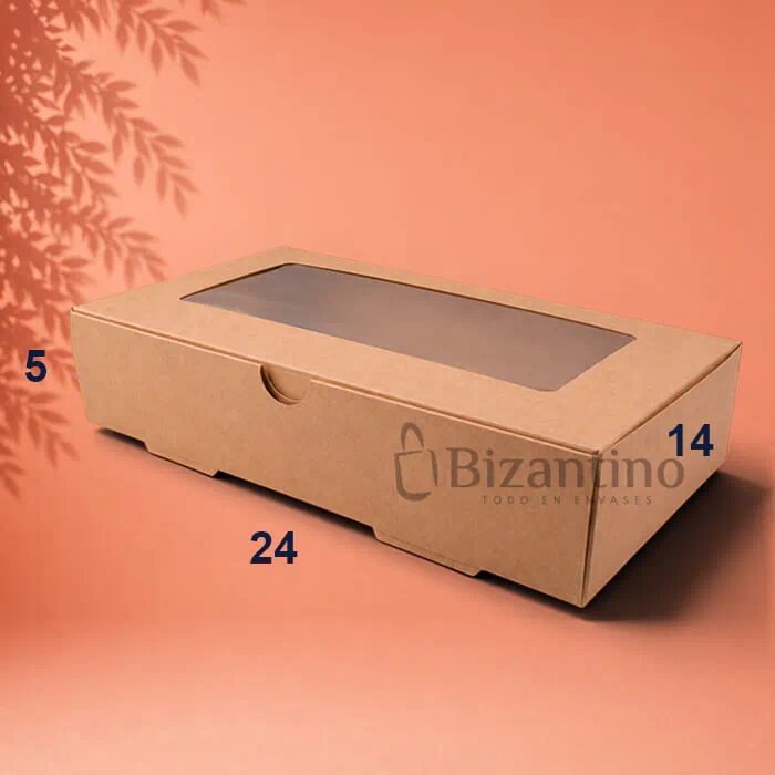 Caja kraft ventana delivery 1800 ml. (24x14x5 cm) (2)