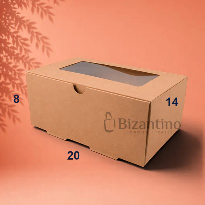 Caja kraft ventana delivery 2400 ml. (20x14x8 cm) (2)